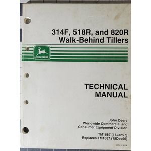 John Deere TM1687 Technical Manual Jan 1997 Walk Behind Tillers